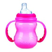 Nuby полипропиленовая с ручками 240мл розовая