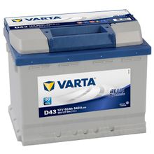 Аккумулятор автомобильный Varta Blue Dynamic D43 6СТ-60 прям. 242x175x190