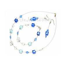 Комплект Портофино пикколо синий: ожерелье, браслет, серьги