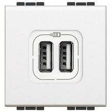 Розетка 2xUSB LIVING LIGHT, белый |  код. N4285C2 |  Bticino