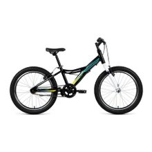 Подростковый горный (MTB) велосипед FORWARD Comanche 20 1.0 черный зеленый 10,5 рама (2020)