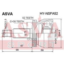 Шрус Внешний(36x54.3x30) | Перед Прав Лев | Hyundai Santa Fe Hynsfa52 ASVA арт. HYNSFA52