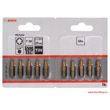 Bosch Набор 10 Бит 25 мм TORX T20 TiN (2607001692 , 2.607.001.692)