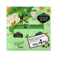 Мыло косметическое (набор) Оливковое Shower Mate Refresh Olive & Green Tea Soap 4х100г