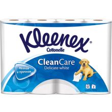 Kleenex Clean Care Delicate White 12 рулонов в упаковке 2 слоя