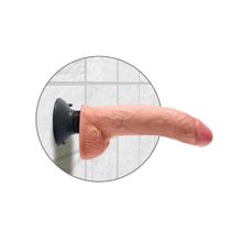 Pipedream Телесный виброфаллос со съемной присоской 9  Vibrating Cock with Balls - 22,9 см. (телесный)