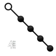 Большая черная анальная цепочка из 4 шариков - 49 см. Черный