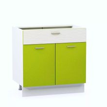 Моби Жанна стол 800 1 ящик 2 двери Белый Олива металлик ID - 306436