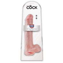  Телесный фаллоимитатор на присоске 13  Cock with Balls - 35,6 см.