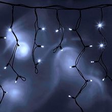 Neon-Night 255-275 Уличная светодиодная Бахрома Айсикл, 3.2x0.6 м, белый, пост свечение, провод Каучук черный