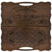 Нарды резные "Охота", с ручкой