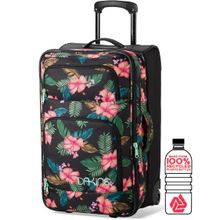 Дорожная чёрная женская сумка с выдвижной ручкой и на колёсах Dakine Womens Over unDer 49L Alana Ala с цветочным принтом
