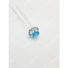 Шпильки для свадебной прически бирюзовые Crystal Light с камнями K011874