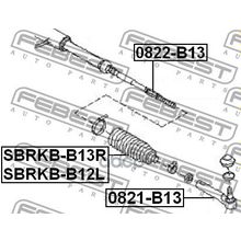 Пыльник Рулевой Рейки Subaru Impreza G11 2000.02-2007.04 [Jp] Febest арт. SBRKBB12L