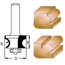 Фреза кромочная RFB0952 фигурная R9,5 D38,1 B25 c подшипником на торце хвостовик 12