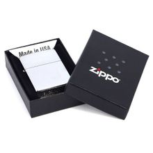 Зажигалка серебристая матовая Zippo 28181 с покрытием Brushed Chrome