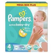 Подгузники Pampers Active Baby-Dry 4 (8-14 кг), 147 шт