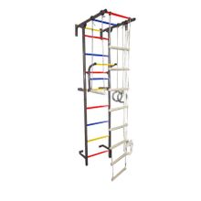 Крепыш Спортивный комплекс Крепыш Г-образный Пристенный, цвет серый, перекладины металлические с ПВХ покрытием, разноцветные