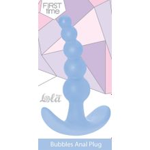 Lola toys Голубая анальная пробка Bubbles Anal Plug - 11,5 см.