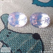 Пара лавандовых аметистов из Бразилии огранки Баснословно овал 13,98x11,03 13,99x10,89мм 14,4 карат