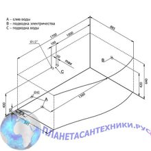 Акриловая ванна Aquanet Palma 170x100 R