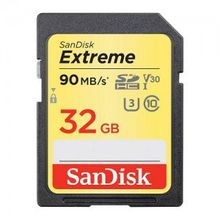 Карта памяти SanDisk Extreme SDHC UHS Class 3 V30 90MB s 32GB