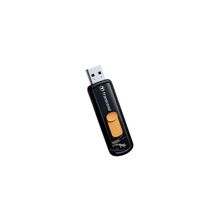Накопитель Flash USB drive Transcend JetFlash 500  2Gb выдвижной коннектор, черный, оранжевая кнопка (TS2GJF500)
