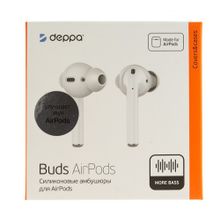 Силиконовые амбушюры Buds для AirPods, 2 пары белый, Deppa