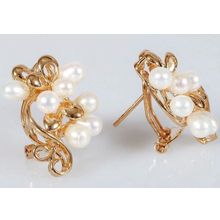 Серьги с жемчугом "Гроздь большая"