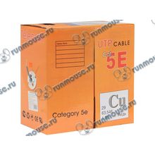 Кабель UTP 5e кат. Telecom "UTP4-TC1000C5EM-CU-IS", 4 пары, однож., 24AWG 0.51мм, медь (305м), серый [121480]