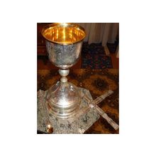 Чаша (потир) церковная серебряная позолоченная