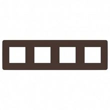Рамка 4 поста UNICA STUDIO, шоколад |  код. NU280817 |  Schneider Electric