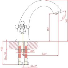 Смеситель ZOLLEN ESSEN (арт. ES53420511) д умывальника, 1-а шпилька