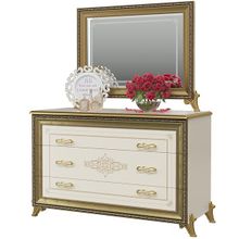 Мэри-Мебель Комод с зеркалом Версаль цвет слоновая кость ID - 292351