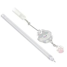 Ручка гелевая синяя с подвеской - брелоком в форме котика, 17,5см, 0,5мм, пластик, 3 дизайна 3 дизайна