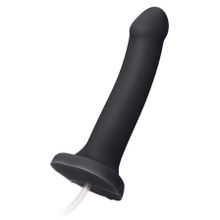 Strap-on-me Черный фаллос с имитацией эякуляции Silicon Cum Dildo L - 19,6 см. (черный)