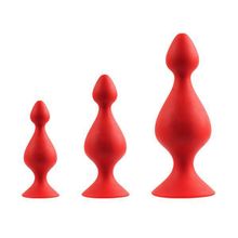 Dream Toys Набор из 3 красных анальных силиконовых втулок MENZSTUFF 3-PIECE ANAL PAWN SET (красный)