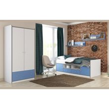 Формула мебели Модульная детская Дельта-Сильвер, композиция 2, синяя