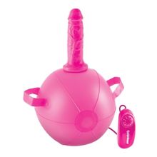 Pipedream Розовый надувной мяч с вибронасадкой Vibrating Mini Sex Ball - 15,2 см.
