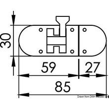 Osculati AISI316 mirror polished bolt lock 85x31 mm, 38.177.01