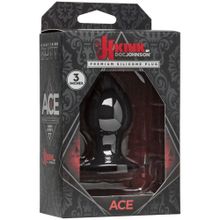 Doc Johnson Малая чёрная анальная пробка Kink Ace Silicone Plug 3  - 8,26 см.