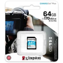 Карта памяти SDG3HC 64Gb Kingston, Canvas Go Plus, UHS-I Class U3 V30 170MB s