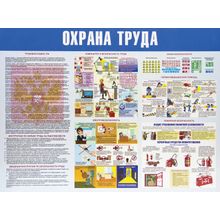 Доска-стенд информационная Охрана труда (910х700 мм), пластик, 291017