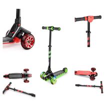 Трёхколёсный самокат с ревом мотора и светящейся платформой Small Rider Premium Pro  (зеленый)