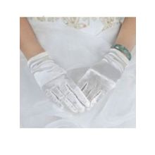 Атласные белые перчатки до запястья K011909