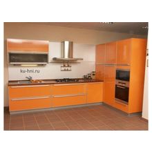 Кухни в стиле "модерн" оранжевого цвета