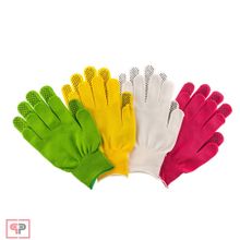 PALISAD Перчатки в наборе, цвета: белые, розовая фуксия, желтые, зеленые, ПВХ точка, L, Россия Palisad