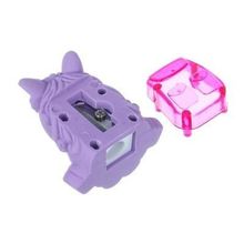 Ластик в форме единорога, 4,9х4х3,5см, встроена точилка с контейнером, искусст.каучук, пластик, 2цв. 2 цвета