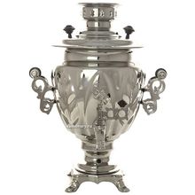 Тульский электрический самовар 3 литра никелированный желудь с автоматическим выключением, арт. 110322к