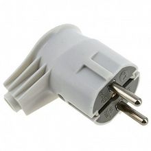 Вилка угловая   ЛОНДОН с заземлением, 16А IP20, белый, AVY16-10 | код. AVY16-10 |  EKF